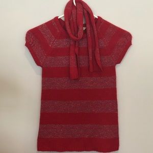 Girls shirt sleeve sweater with scarf